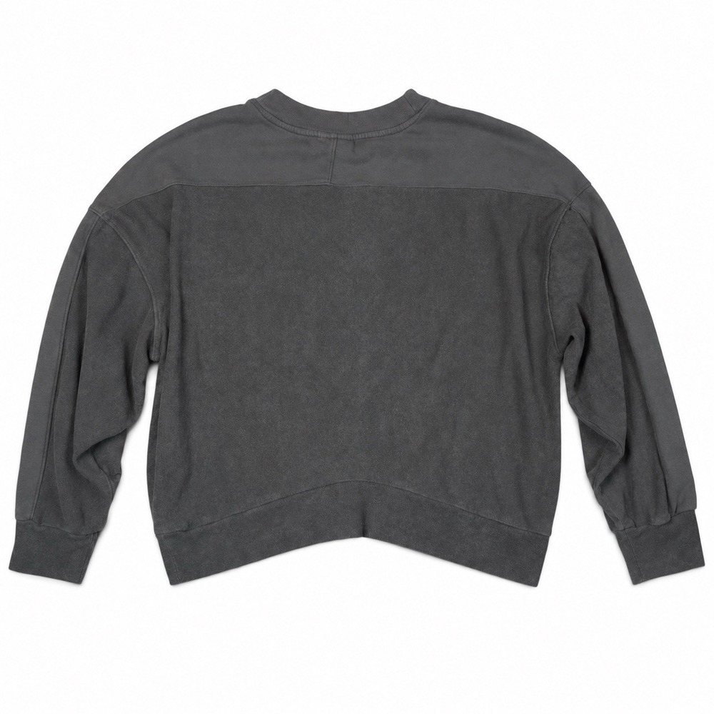 Varley Lyle Top Large Pavement Gray Terry Cotton Oversized Sweatshirt - Picture 7 of 8
